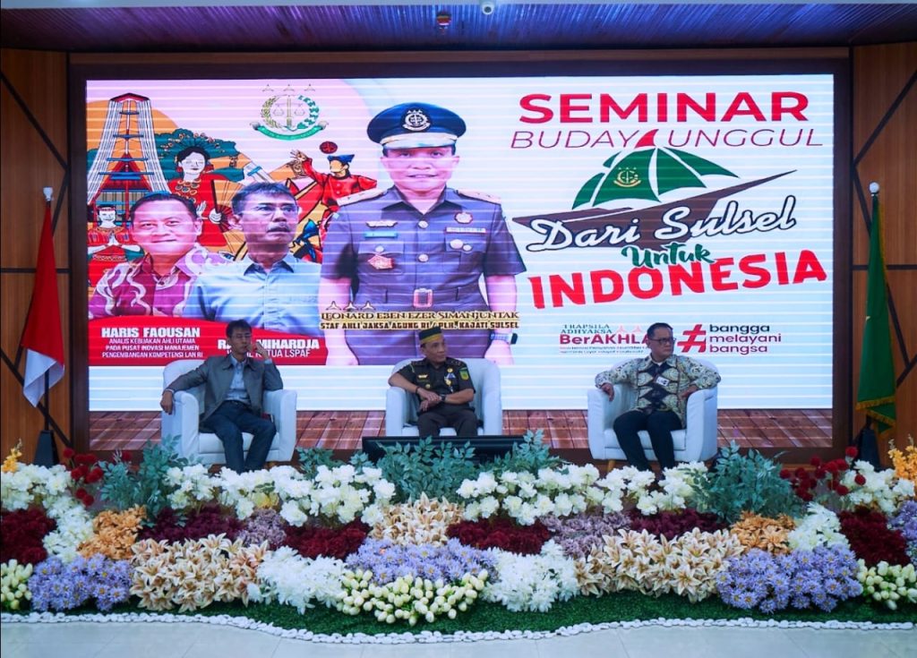 Staf Ahli Kejagung Tampil Sebagai Moderator di Seminar “Budaya Unggul dari Sulsel untuk Indonesia”