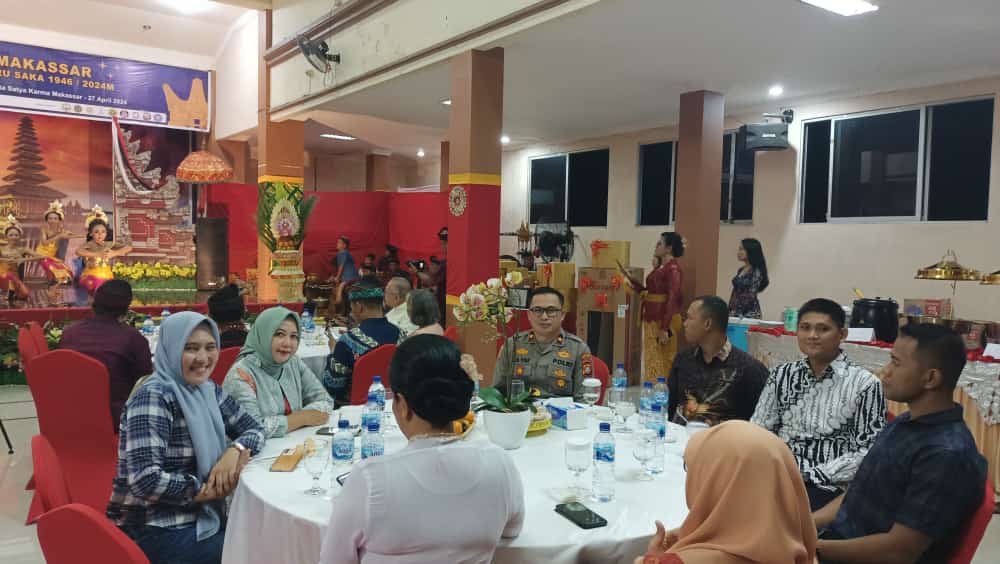 Kapolsek Tamalanrea Hadiri Perayaan Hari Raya Nyepi Tahun Baru Saka 1946/2024 M Dharma Santi Kota Makassar Pura Giri Nata