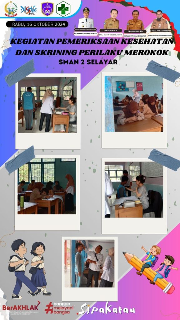 UPT SMAN 2 Selayar Gelar Pemeriksaan Kesehatan: Edukasi Hidup Sehat dan Bebas Rokok bagi Siswa